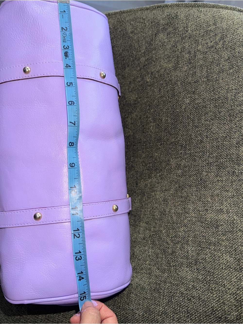 Dooney & Bourke CUSTOM Lavender Leather Satchel with Gold Hardware - Picture 12 of 16